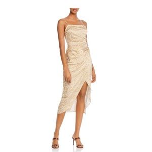 Bec & Bridge yellow floral silk dress US 2